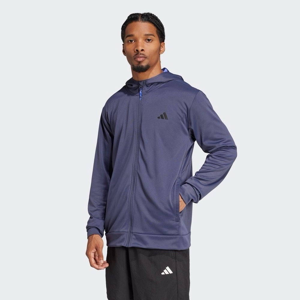 NWT Adidas Size XS Performance Train Essentials Camo Full-Zip Hoodie Shadow Navy